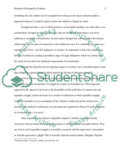 Doctrine of Estoppel in Australian Law