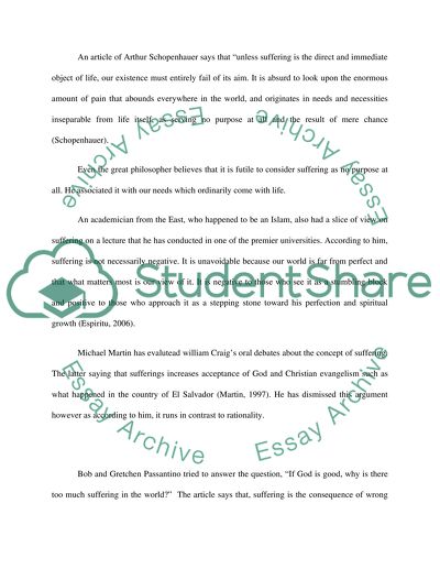 The Issue of Suffering