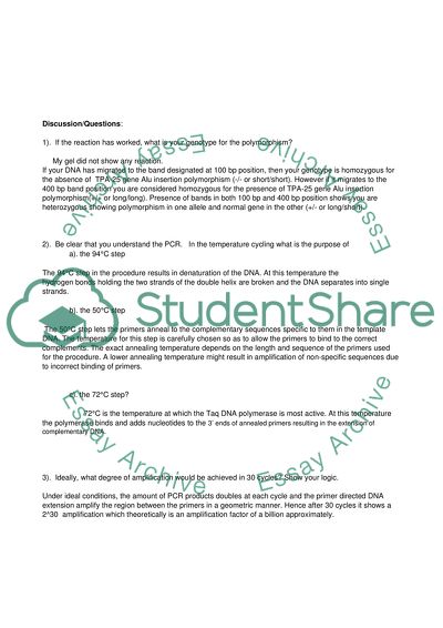 The Polymerase Chain Reaction:
