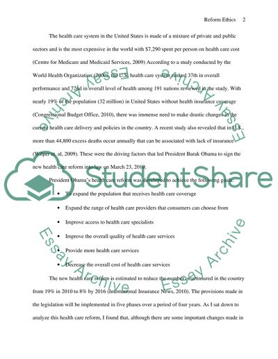 Is Obamas Health Care Reform Ethical