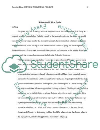 Behavior Analysis of Churchgoers in the Catholic Church
