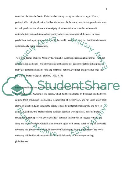 Globalisation and Sovereignty