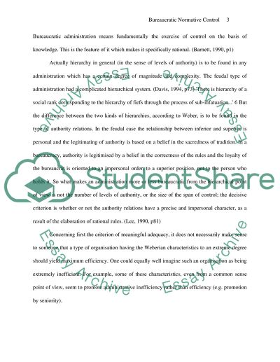 Bureaucratic and Normative Control