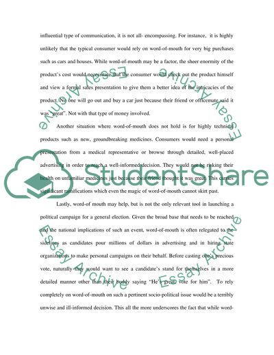 Word of Mouth in Marketing