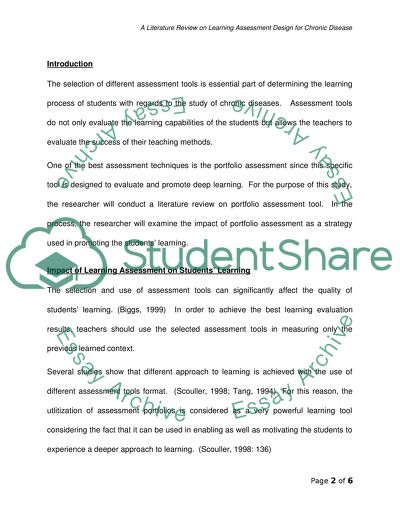 Learning Assessment Design for Chronic Disease