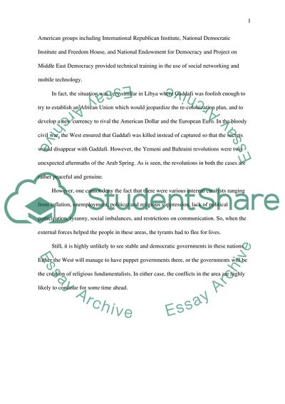 Causes behind the Arab Spring