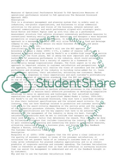 The Balanced Scorecard Approach