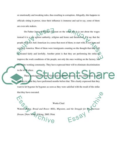 Bread and Roses; Mills, Migrants and the Struggle for the American Dream