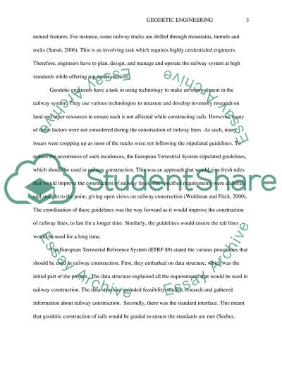 Geodetic Engineering for the Design of High-Speed Train