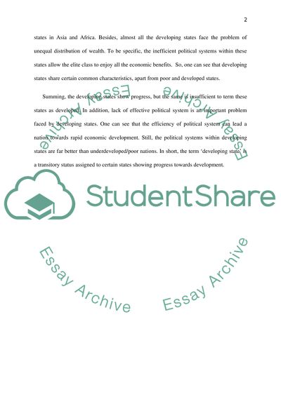 International Economics: Developing States