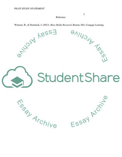 Pilot Study Statement