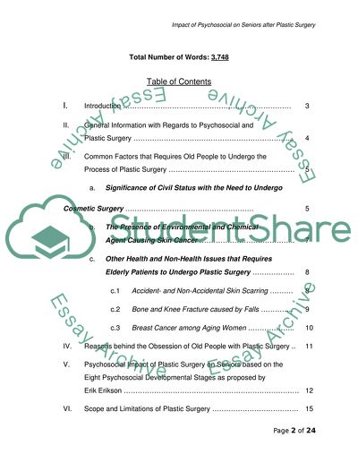 Impact of Psychosocial on Seniors after Plastic Surgery