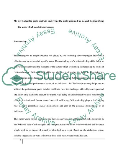 Self-Leadership Skills