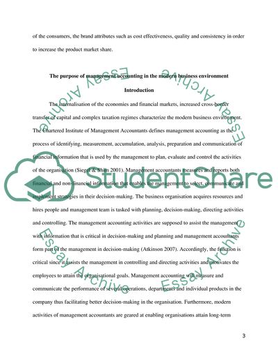 The Purpose of Management Accounting in a Modern Business Environment