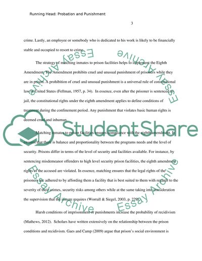 Probation and Punishment in Correctional Facilities