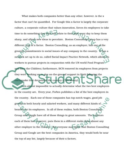 Research two of the best companies to work for in America