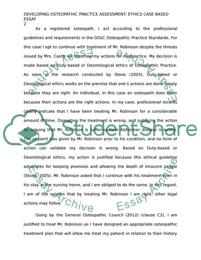 Developing Osteopathic Practice Assessment