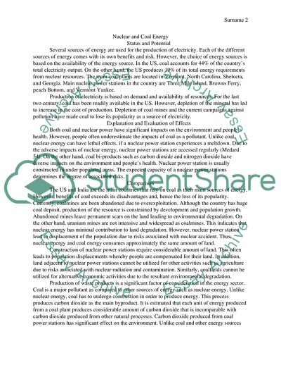 Nuclear and Coal Energy