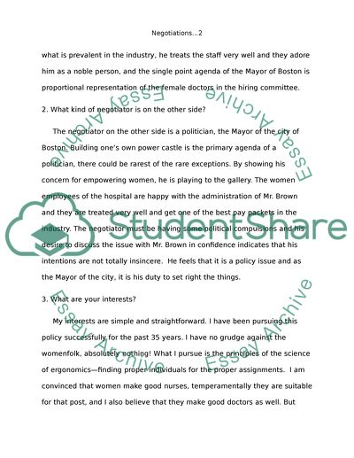 Negotiation Plan for Interview with the Mayor of Boston