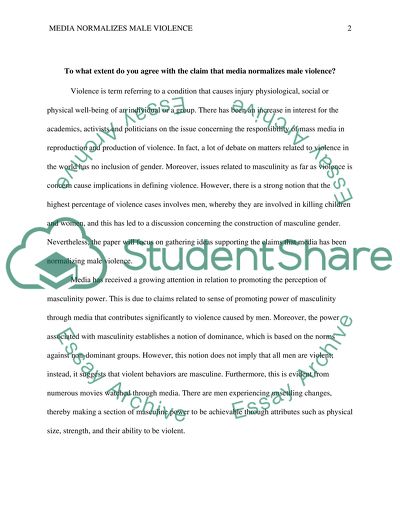 To what extent do you agree with the claim that media normalizes male violence