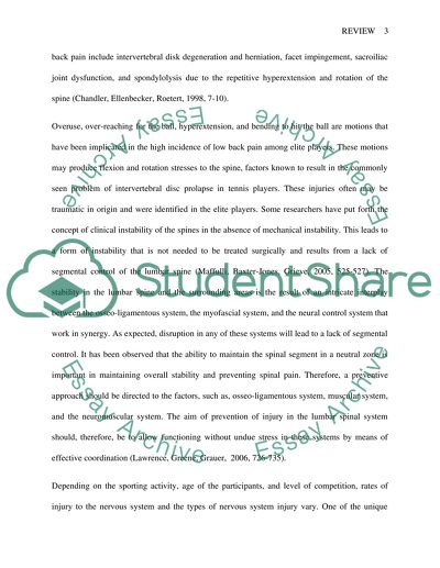 Injury Prevention in Tennis