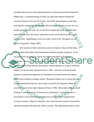 Hypnosis as a Therapeutic Practice