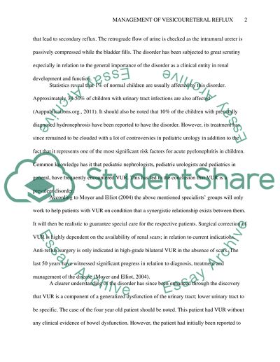 Management of Vesicoureteral Reflux in the Child