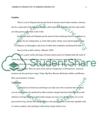 American products vs foreign products