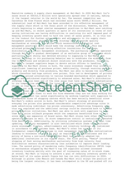 Supply chain management at Wal-Mart