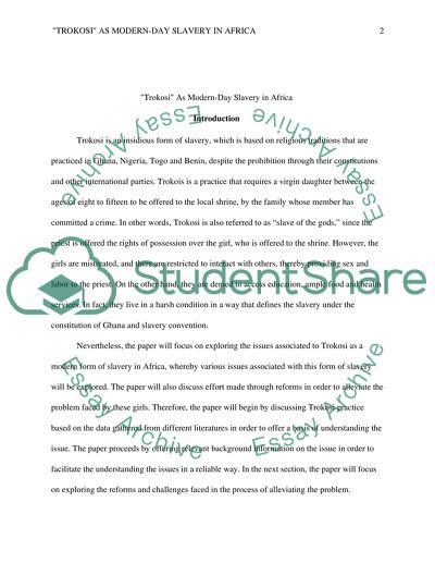 Trokosi As Modern-Day Slavery in Africa