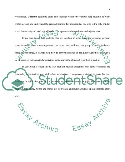 Benefit From Extra-Curricular Activities