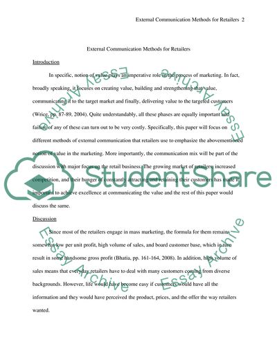 External communication method for retailers