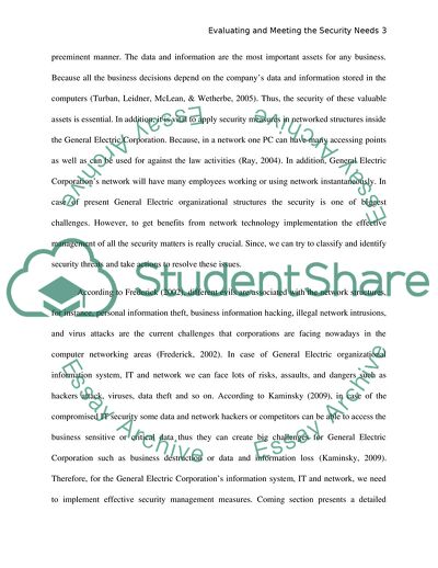 EISA: Evaluating and Meeting the Security Needs