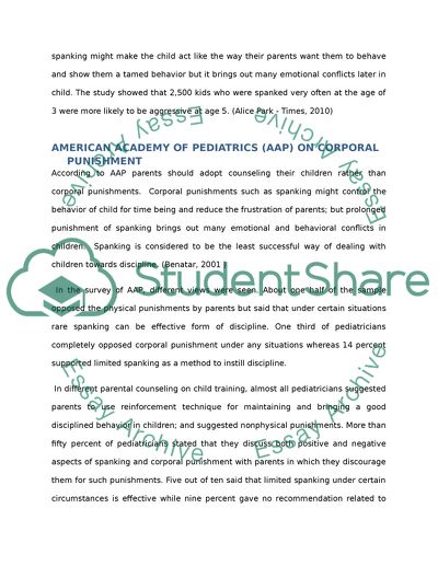 The Behavioral Effectiveness and Long Term Effects of Spanking