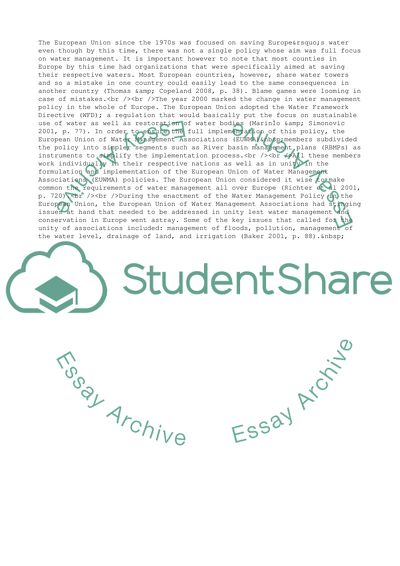 Water Management in the European Union