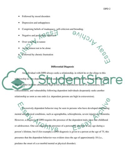Dependant Pesonality Disorders