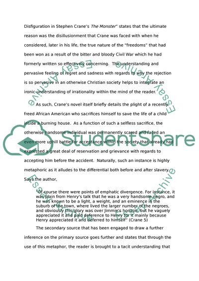 Interpretations of Race and Face in Stephen Cranes The Monster Stephen Cranes Novella