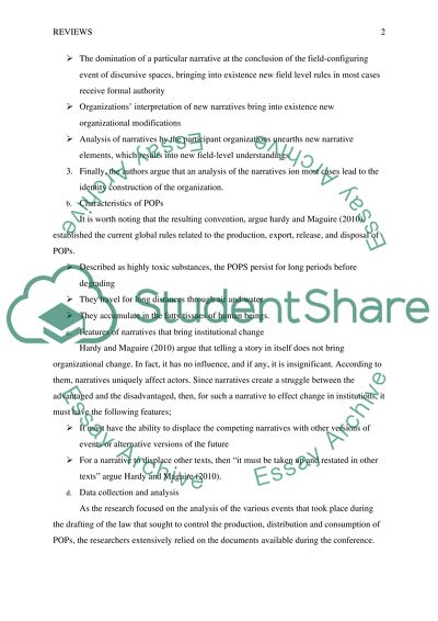 Field-Configuring Events, and Change in Organizations and Institutional Fields by Hardy & Maguire