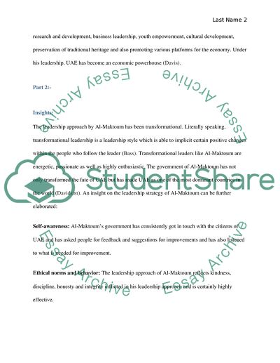 Evaluation of the Leader: Al Maktoum