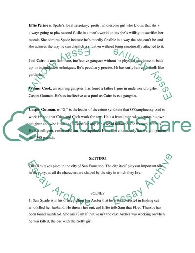 The Maltese Falcon Film Treatment