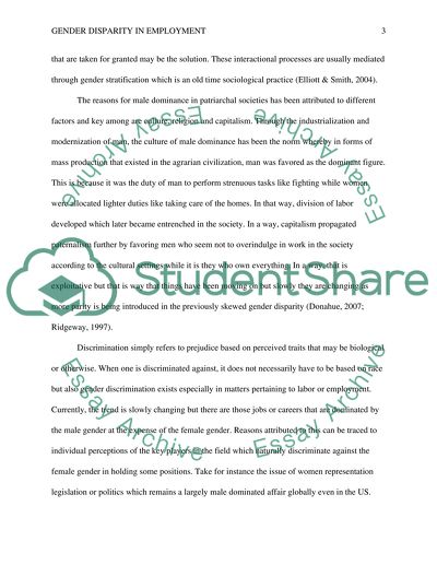 Gender Disparity in Employment