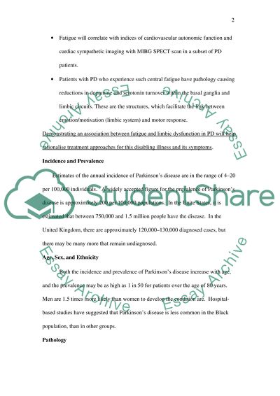 Fatigue and Limbic Dysfunction in Parkinsons Disease