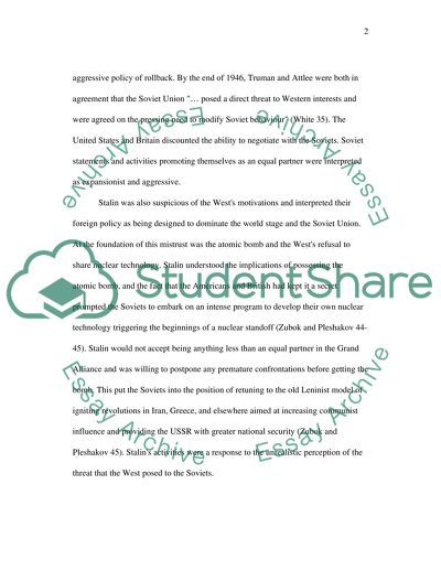 Suspicions of the Grand Alliance after World War II