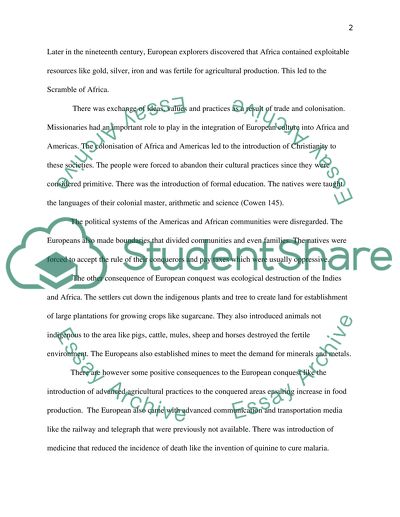 Impact of Global Interaction to America and Africa