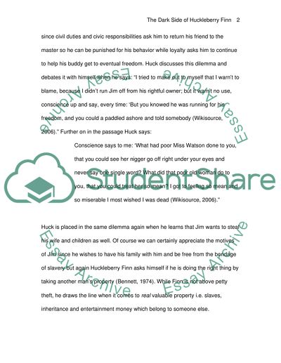 The dark side of uhckleberry finn