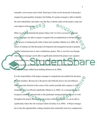 Can Project Managers Reduce the Risk of Project Failure