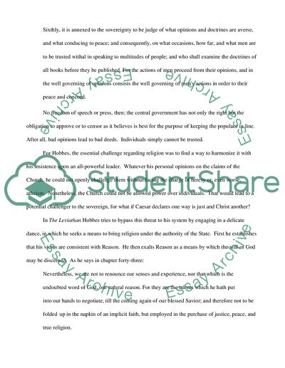 Religion in a New Age: Locke and Hobbes in Contrast