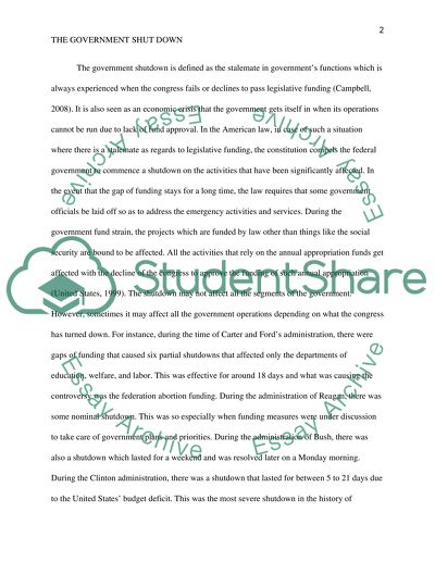 Government Shutdown as a Tool