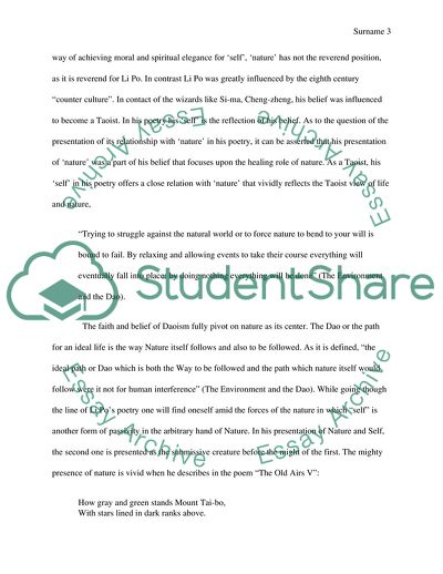 The Relationship between Self and Nature: Soul Seeking Serenity