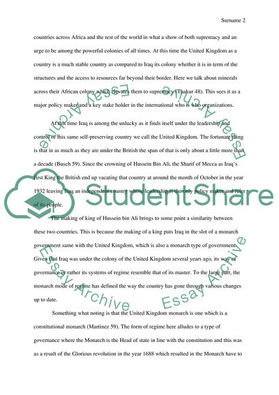 The U.K. and Iraq Regimes